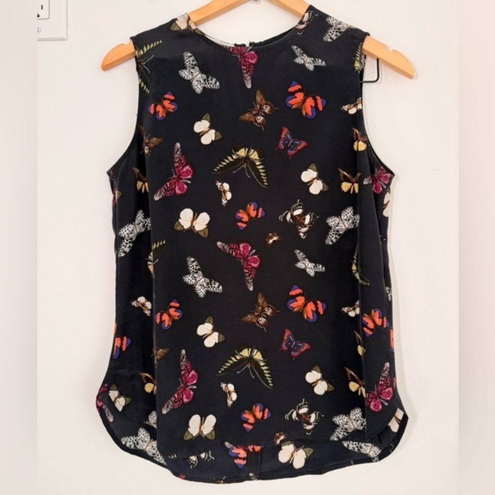 Equipment Multicolor Butterfly Print Sleeveless Top size XS